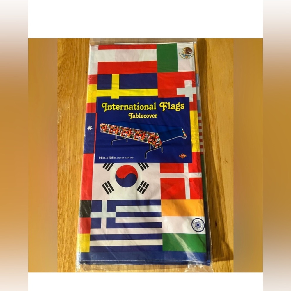 International Flag Plastic Tablecloth